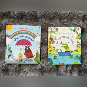 Bundle of 2 Spanish books for little kids with opening flaps